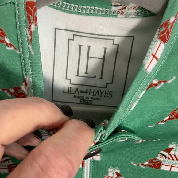 Lila + Hayes Santa's Helper Pajamas size 3-6mo NWT - Picture 2 of 4